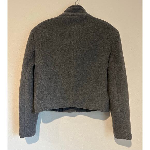 Express Tailleur Fleece Cropped blazer jacket Size medium Made in USA Grey - Picture 7 of 8
